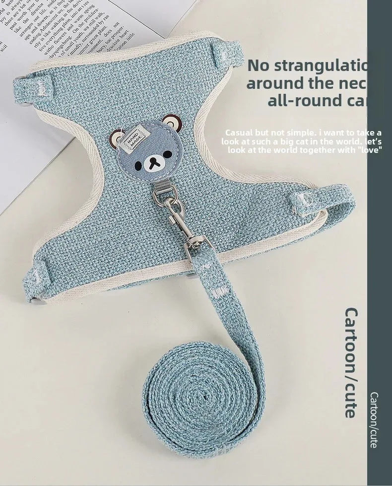 Undershirt Style Pet Leash Adjustable Cat Dog Harness Breathable Leash Convenient Pet Vest For Small Dog Cat Supplies