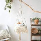 Large Hand Woven Rope Cat Bed Multifunctional Indoor Swing Nest Sturdy Load Bearing Design Spacious Space For Two Kittens Soft Comfort Resting Sleeping Pad Durable Pet Relax Furniture For Daily Use