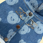 Denim Dog Harness and Lesh Set Pet Clothes Dog Chest Strap Traction Rope Cat Vest Harnesses Chihuahua Ragdoll Walking Supplies