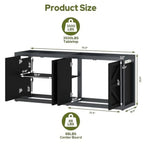 Fish Tank Stand with Power Outlet, 71"×18.9" Tabletop, 3500LBS, Fits 125/150 Volumns Aquariums, Capacity, Heavy Duty Aquarium S