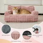 Cat Couch Bed Cute Soft Pet Sofa for Indoor Cats Kittens Puppies with Removable Washable Cover 26"x15