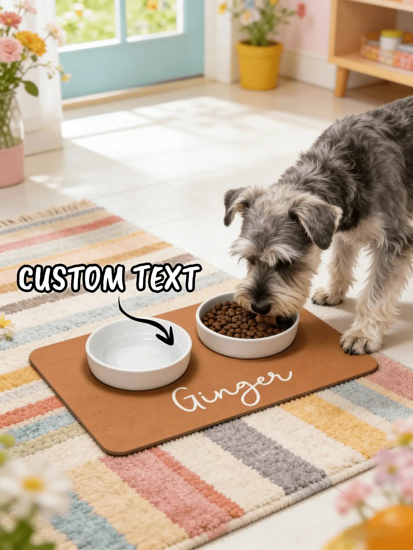 1pc Personalized Dog Food Mat, Custom Pet Name Mat, Feeding Accessory, Gift For Dog Lovers, Customized Pet Mat, Mother's Day, Special Occasions