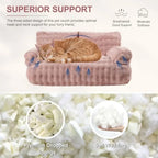 Cat Couch Bed Cute Soft Pet Sofa for Indoor Cats Kittens Puppies with Removable Washable Cover 26"x15