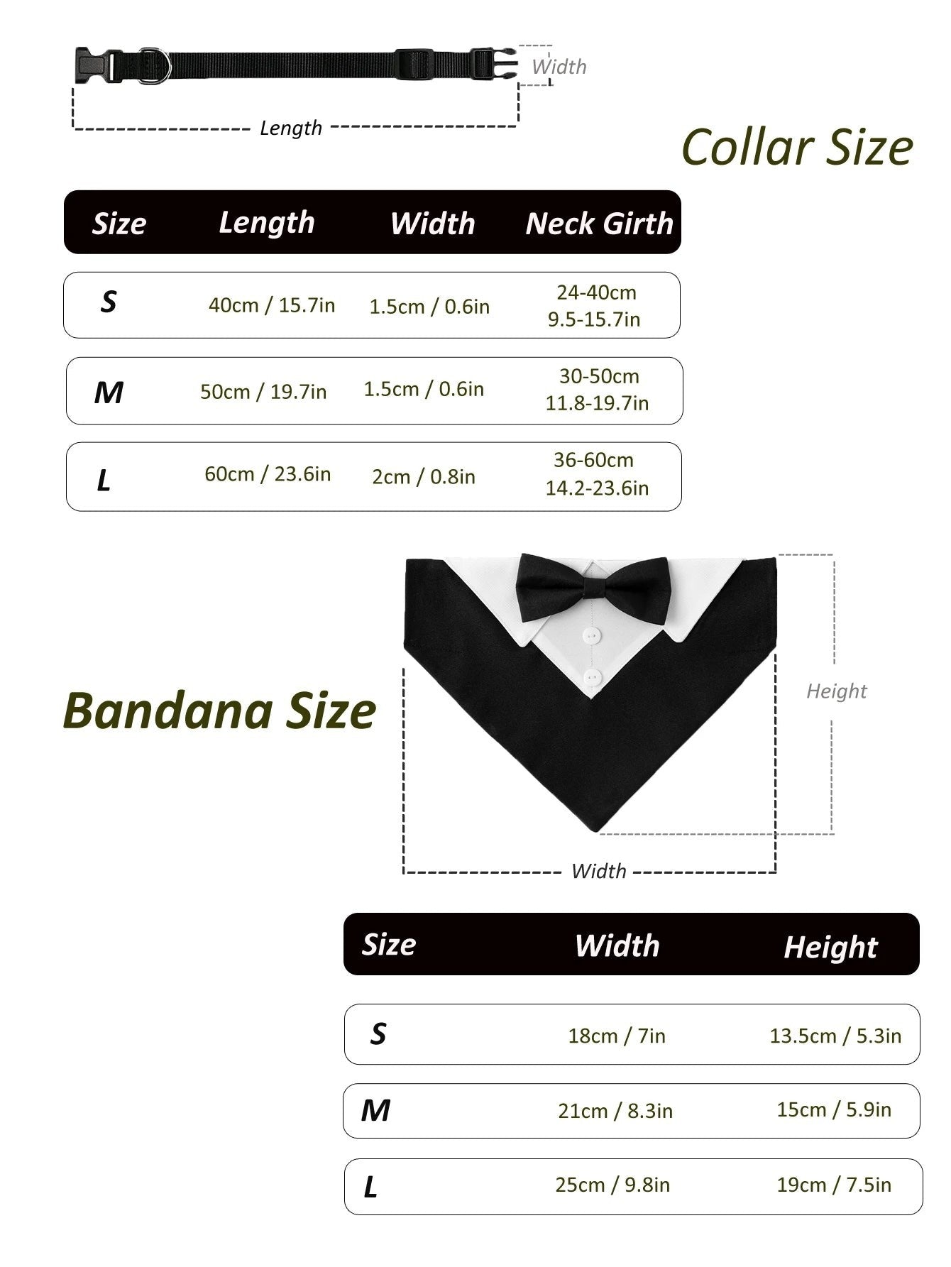 Sucado Bow Tie Dog Collar Tuxedo Bandana Adjustable Formal Puppy Triangle Neck Wear for Wedding Birthday Dress-up Cosplay Party