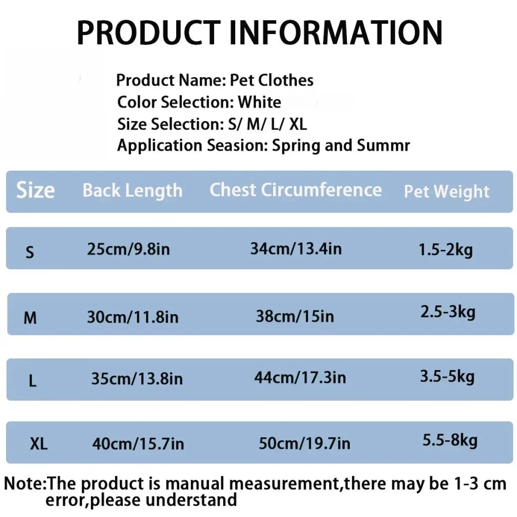 1PC Fashion Cute Cherry Ruffle Pet Dress for Small Dogs, Comfortable Anti-Static Dog Skirt Summer Clothes