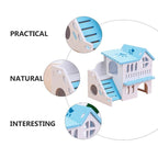 Wooden Hamster Animal Hideout House Double-storey Pet Hut Play Toy Guinea Pig Accessories Nest Cages  Accessori