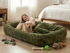 Human-Sized Washable Dog Bed with Blanket