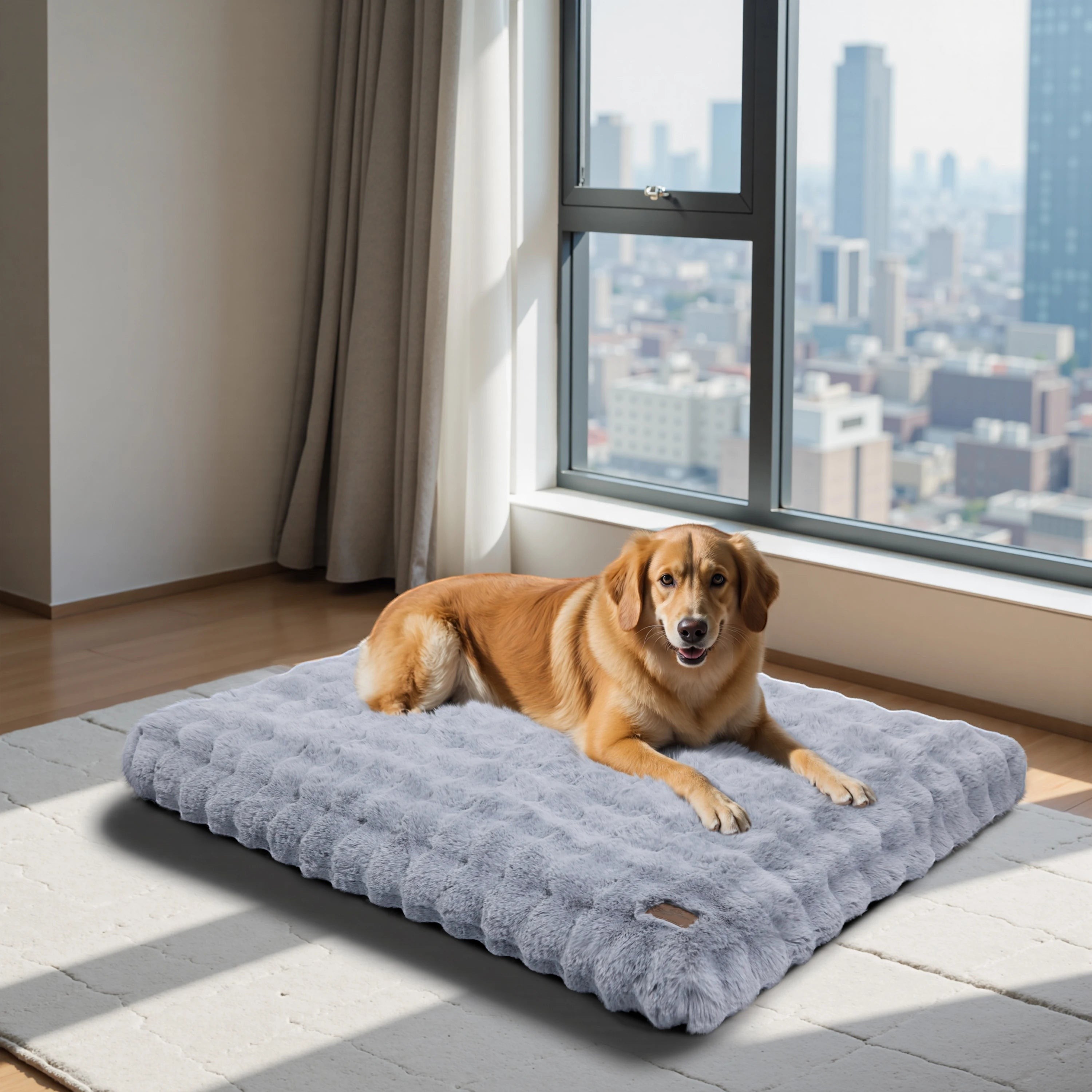Mincy Pets Plush Dog Bed: Waterproof-Lined Foam Mat product photo.