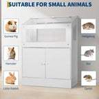 Large Acrylic Small Animal Cage With Storage Cabinet Pet Habitat For Hamster Guinea Pig Rat Hedgehog Easy Clean & Ventilated