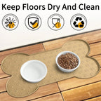 1PC Bone Shape Non-Slip Silicone Pet Placemat, Raised Edge Pet Feeding Tray For Food And Water, Anti-Spill Feed Mat For Small Medium Dogs And Cats, Easy Clean Purable Bowl Mat