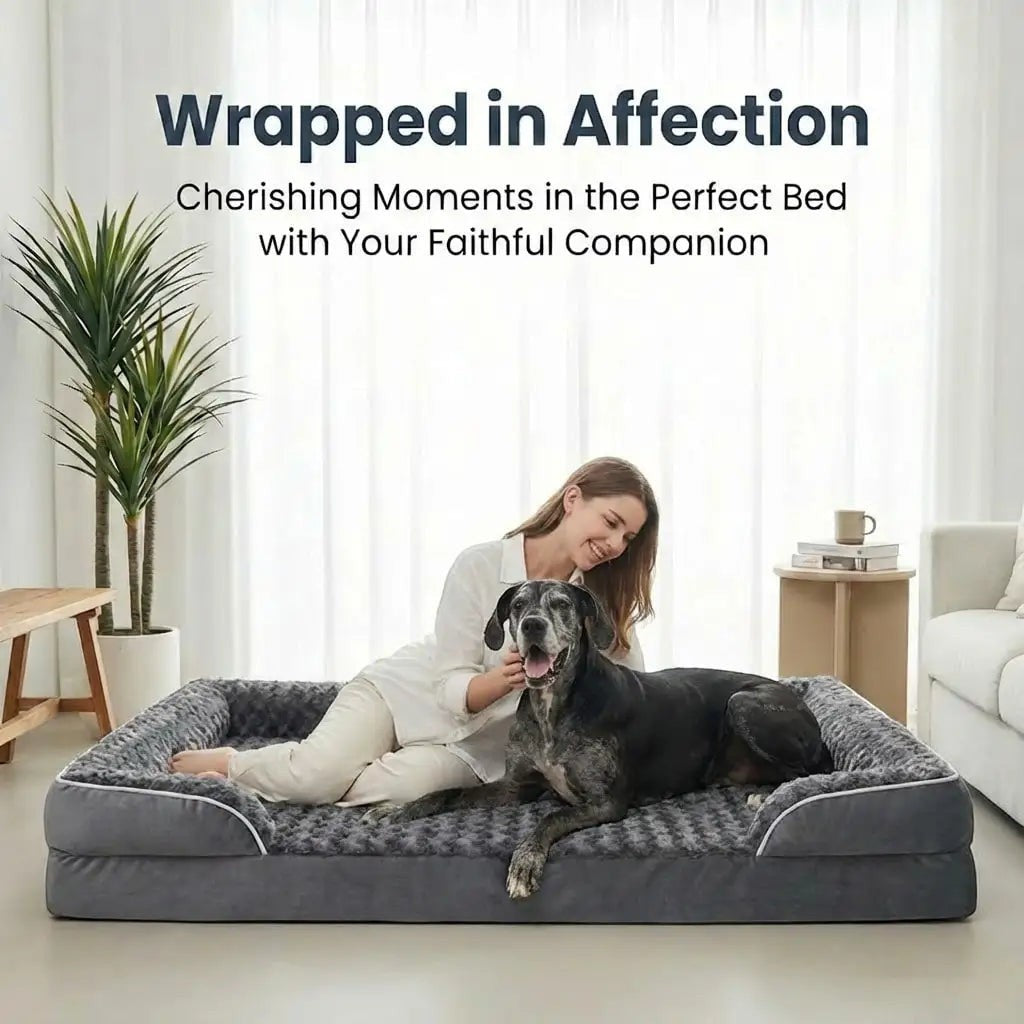 Memory Foam Dog Bed with Washable Cover