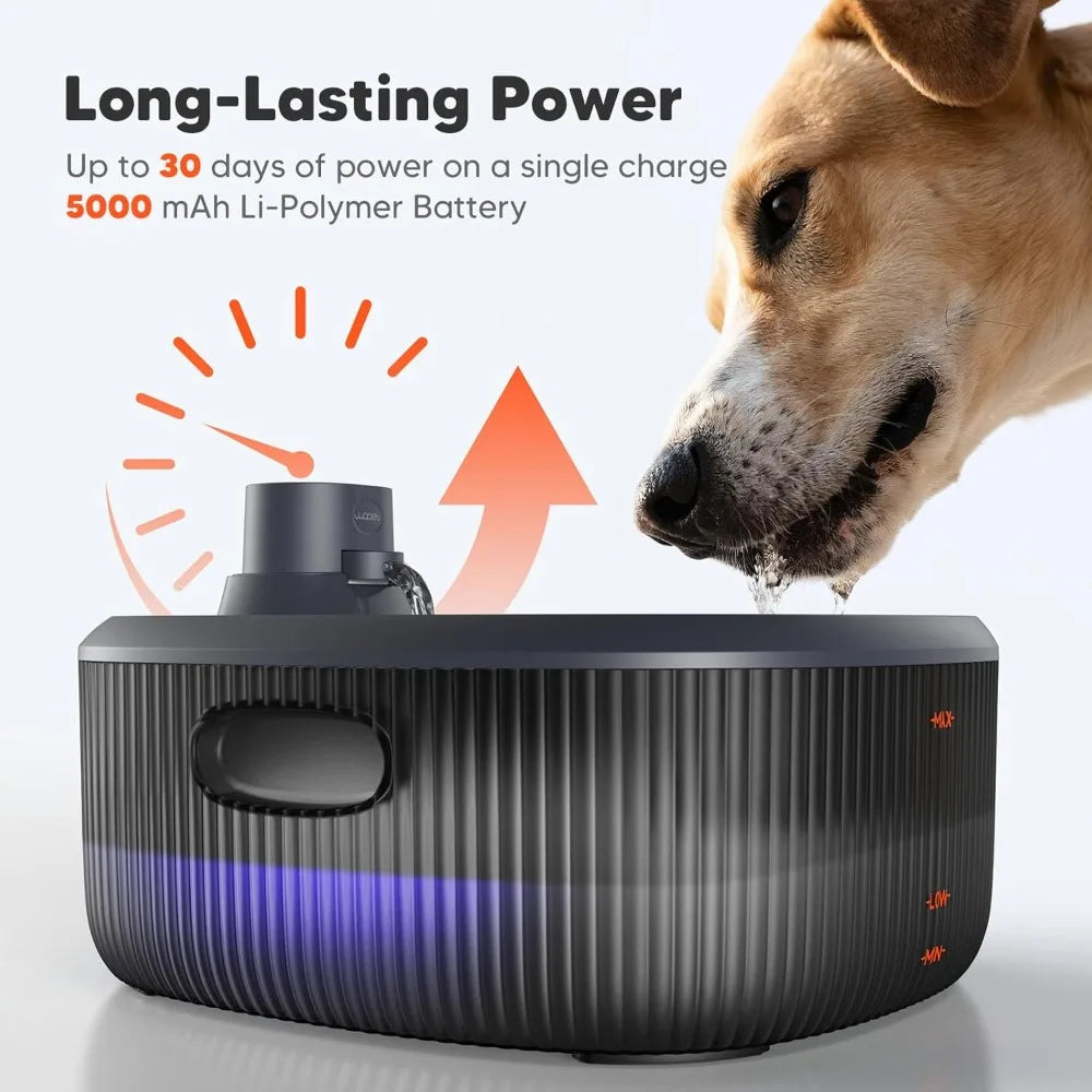 6L Cordless Dog Water Fountain, 5000mAh Battery Operated, Motion Sensor, Ultra Quiet Pump for Dogs & Cats