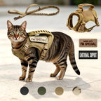 Pet Cat Clothes Cat Accessories Safe Tactical Harness Vests Traction Leash with Two Stickers for Cats Puppies and Small Dogs