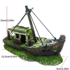 Aquarium Fish Tank Landscape Wreck Ship Decor Resin Boat Ornament Aquarium Accessories Decoration
