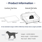 Elevated Dog Sofa Bed with Removable Cushion