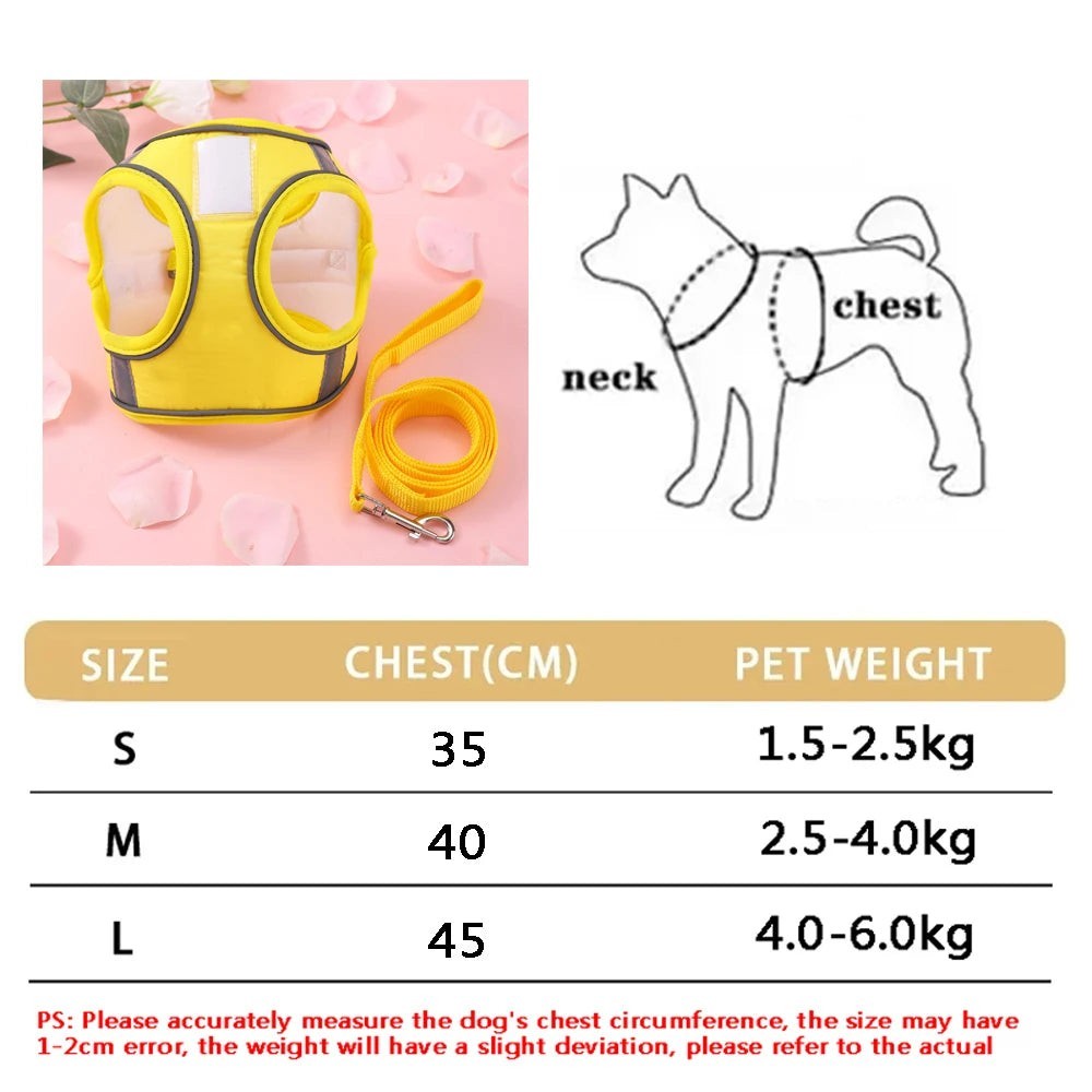 Soft Adjustable Dog & Cat Vest Harness Set