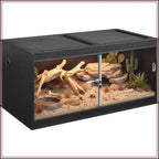 50 Gallon Reptile Tank, Front Opening Leopard Gecko Enclosure with Sliding Doors, Stackable Black Cage for Lizards