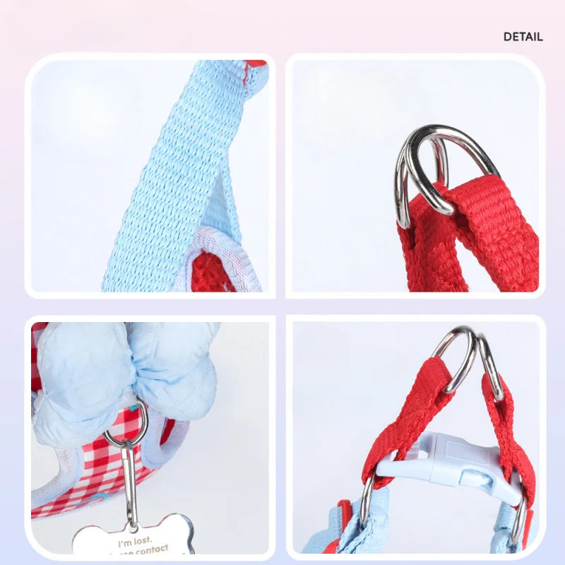 Colorful Wave Pattern No Pull Dog Harness Soft Foam Handle Adjustable Pet Walking Vest Breathable Strap For Small Medium Dogs Ou