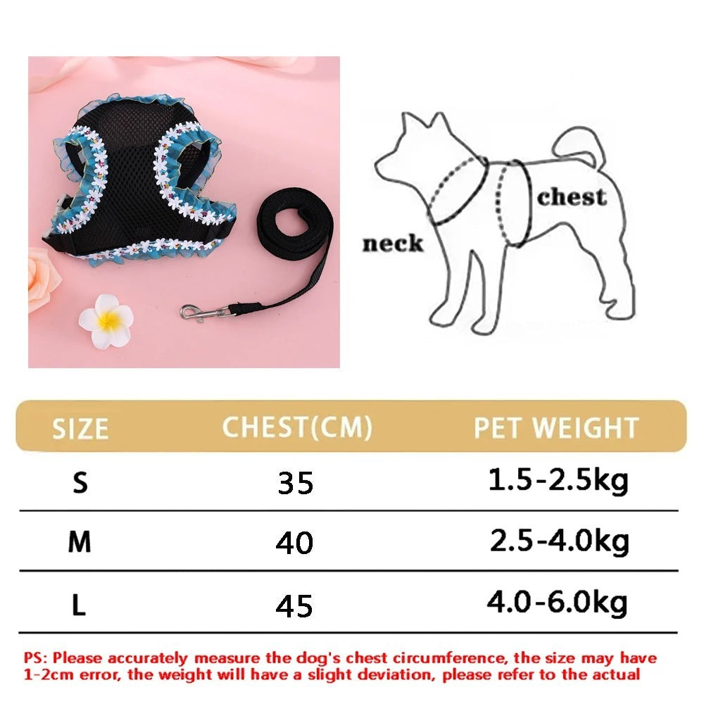 Mincy Pets Soft Adjustable Dog & Cat Vest Harness Set product photo.