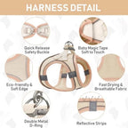 Mincy Pets Step-In No-Pull Linen Mesh Dog Harness & Leash product photo.