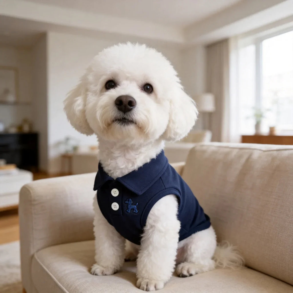 Spring and Summer Solid Color Polo Shirt Puppy Thin Breathable T-shirt Cat Vest Pet Clothing Skin Friendly and Delicate