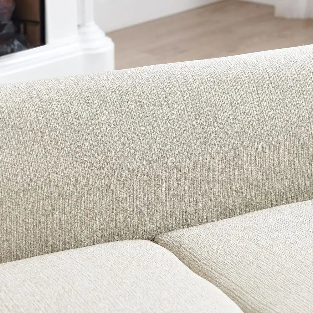 Memory Foam Dog Sofa Bed with Backrest and Armrest, Elevated Pet Couch Bed with Wooden Legs, Beige