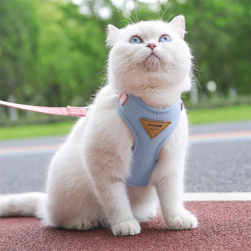 Cozy Soft Cat Harness and Leash for Walking Adjustable Pet Harnesses for Cats Gotas Katten Kleding Kitten Mascotas Accessories