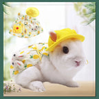 Cute Bunny Pet Vest Accessories Outdoor Leash Rabbit Clothes with Bag Hat Harness Strap Leash Dress Clothes for Guinea Pig