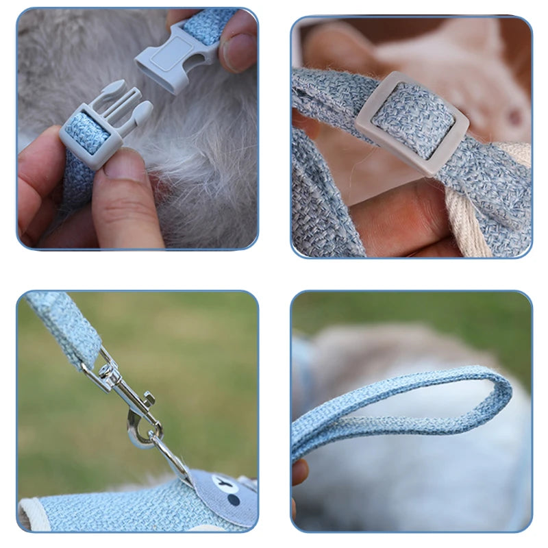 Undershirt Style Pet Leash Adjustable Cat Dog Harness Breathable Leash Convenient Pet Vest For Small Dog Cat Supplies