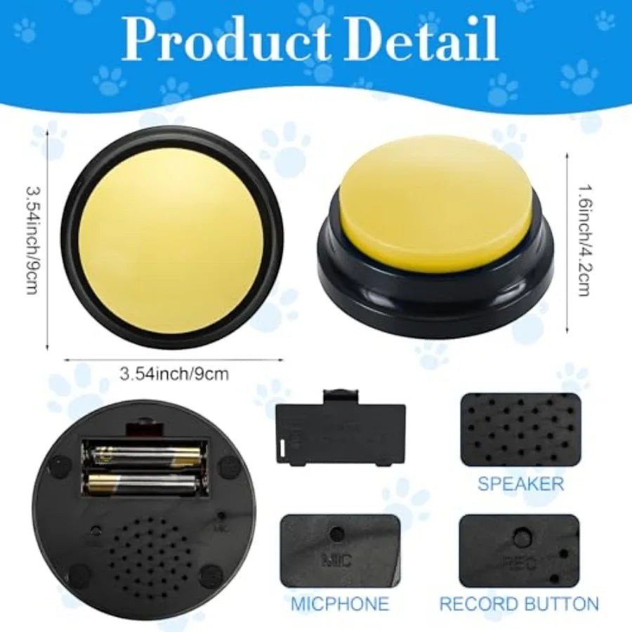 16 Pcs Voice Recordable Dog Buttons for Communication Pet Cat Talking Buttons with Stickers 30 Seconds Interactive Speech Train