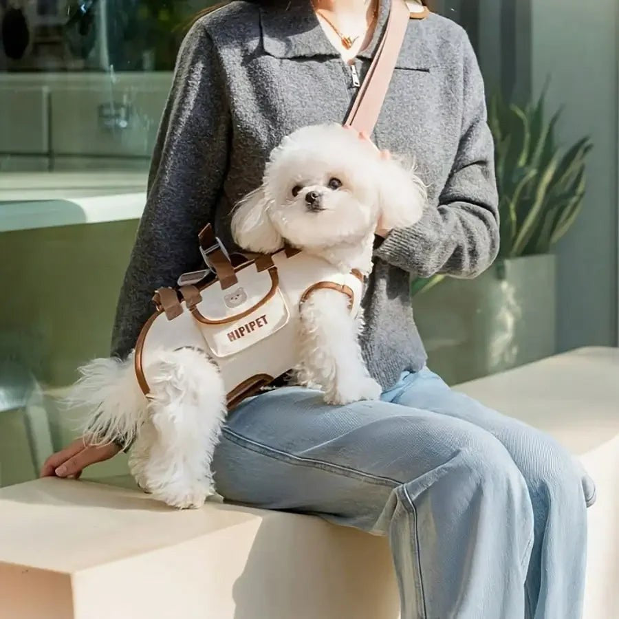 Cute Dog Backpack - Portable, Breathable Traction Backpack With Adjustable Straps For Cats And Dogs, Crossbody Or Shoulder Carry, Pet Supplies | Stylish Dog Gear Cat Carrier Cat Backpack Bike Trailer