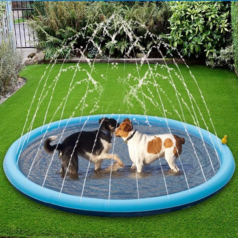 Pet Dog Water Spray Mat Pvc Inflatable Water Fountain Spray Mat Pet Bathing Mat Outdoor Water Play dog toy pomerian dog accessories