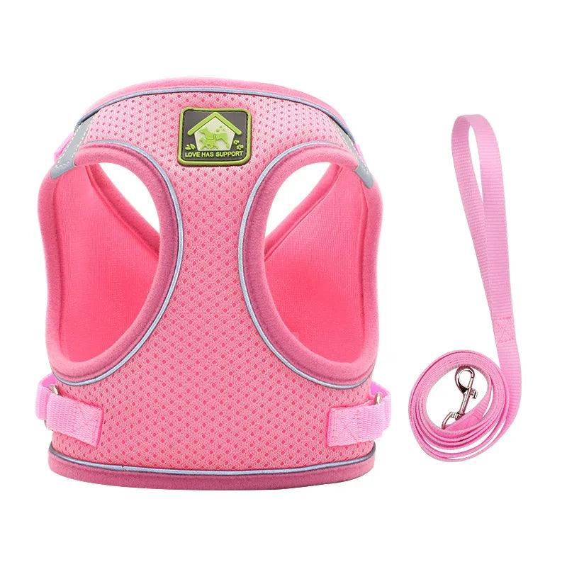 Mincy Pets Reflective Breathable Dog Vest Harness & Leash product photo.