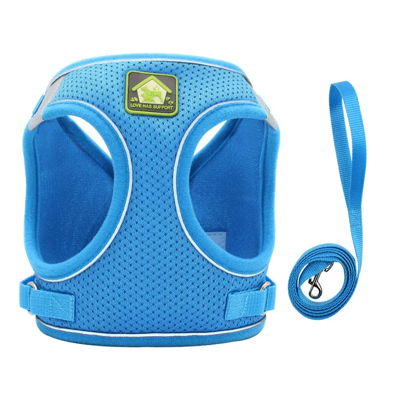 Mincy Pets Reflective Breathable Dog Vest Harness & Leash product photo.