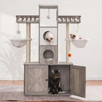 Mincy Pets Hideaway Tower & Litter Cabinet product photo.