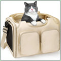 Dog & Cat Carrier for Pets Up to 12 Lbs, Airline Approved Collapsible Soft-Sided Travel Bag with Locking Zippers, Breathable Mesh & 4 Large Pockets, Removable Fleece Pad