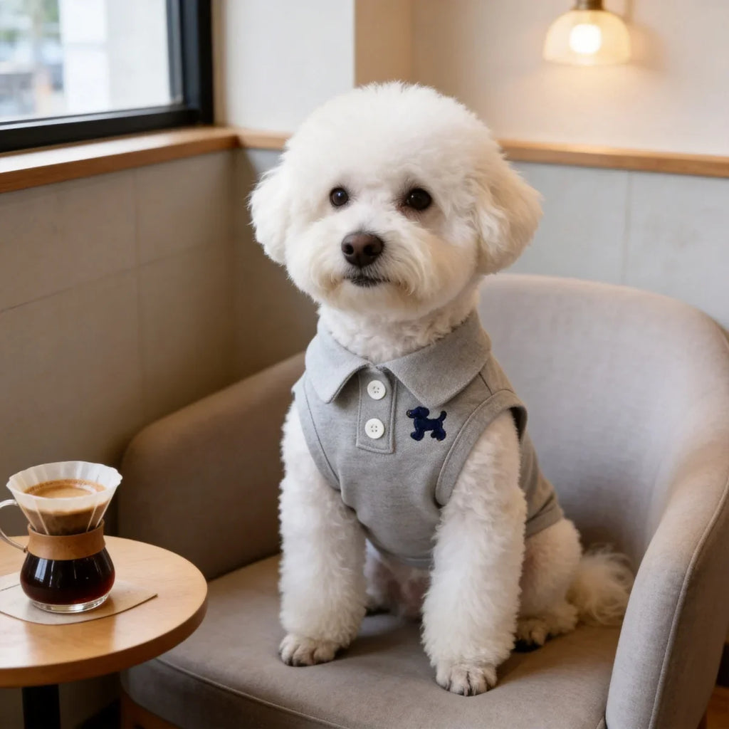 Spring and Summer Solid Color Polo Shirt Puppy Thin Breathable T-shirt Cat Vest Pet Clothing Skin Friendly and Delicate