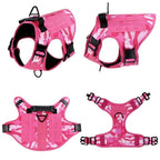Military Pink Camouflage Dog Harness For Large Medium Dogs Harnesses Leash Adjustable Pet German Shepherd Tactical Training Vest