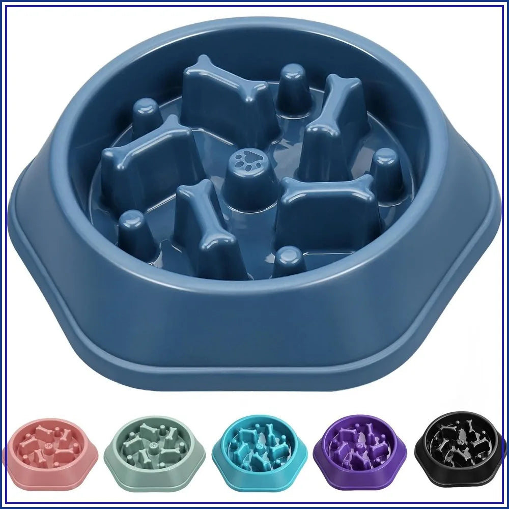 Slow Feeder Dog Bowl Anti-Chocking, Interactive Pet Puzzle Bowls for Small Medium Dogs, Bloat Stop Non-Slide Food Dish