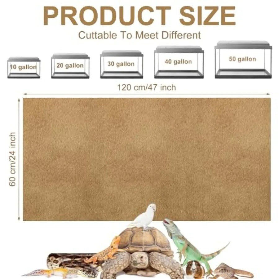 4 Pcs Reptile Carpet Pet Terrarium Floor Liners Bedding Substrate Liner Supplies Reptile Cage Mat Tank Accessories for Lizard B
