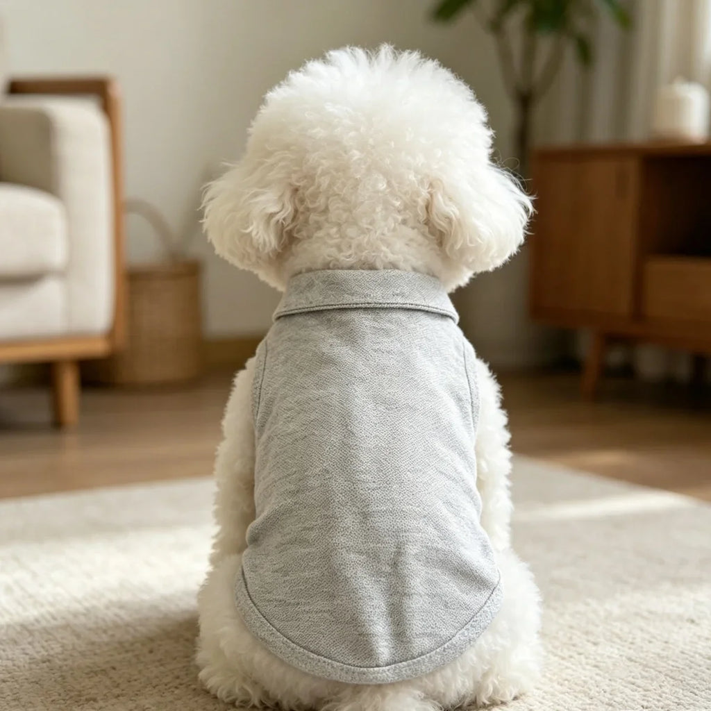 Spring and Summer Solid Color Polo Shirt Puppy Thin Breathable T-shirt Cat Vest Pet Clothing Skin Friendly and Delicate