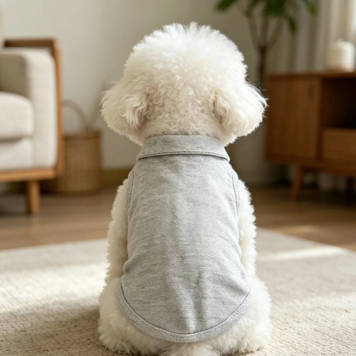 Spring and Summer Solid Color Polo Shirt Puppy Thin Breathable T-shirt Cat Vest Pet Clothing Skin Friendly and Delicate
