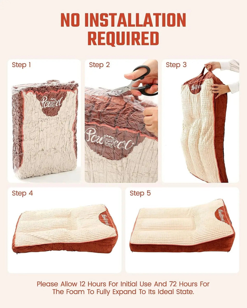 Orthopedic Crate Dog Bed with Washable Cover