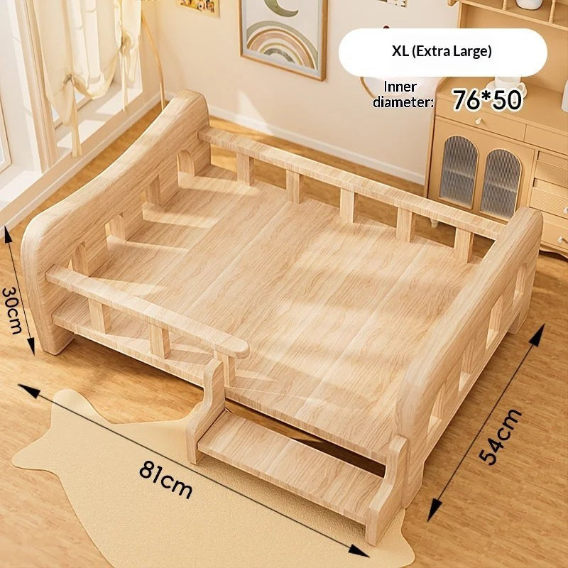 Solid Wood Elevated Dog Bed All Season Pet House for Small Medium Large Dogs Cats Raised Puppy Sleeping Pet Supplies Dog Bed
