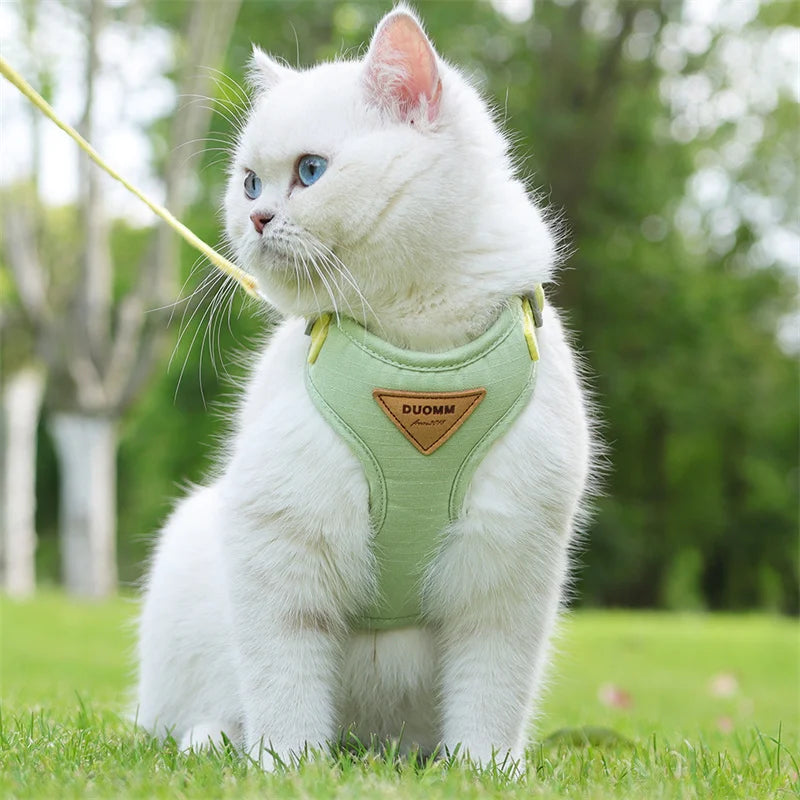 Cozy Soft Cat Harness and Leash for Walking Adjustable Pet Harnesses for Cats Gotas Katten Kleding Kitten Mascotas Accessories