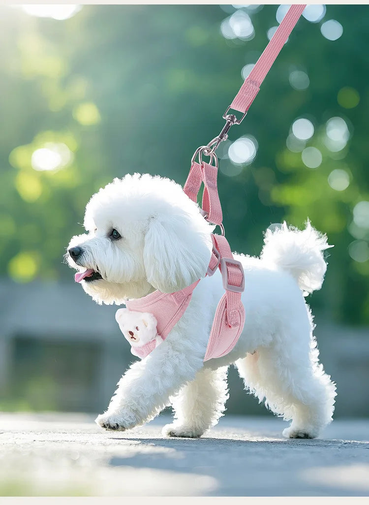 Pet Harness Vest Dogs Chest Strap Rope Reflective Dog Traction Rope Retractable for Small Dog Cat Traction Set Pet Accessories