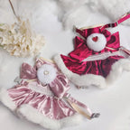Pet Burrs Leash Cat Dog Universal Fairy Princess Dress Autumn Winter Christmas Walking Cat Dog Walking Chest Harness Back Strap