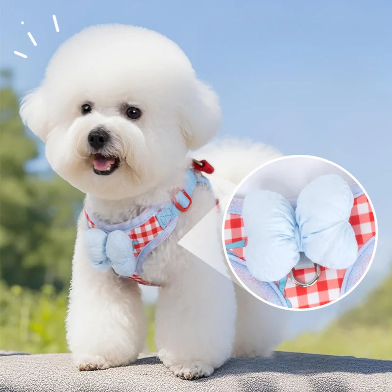 Colorful Wave Pattern No Pull Dog Harness Soft Foam Handle Adjustable Pet Walking Vest Breathable Strap For Small Medium Dogs Ou