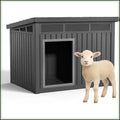 All-Weather Resin Dog House - Durable Outdoor Kennel for Backyard, Farm, Pasture
