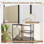 Cat Tree with Litter Box Enclosure Industrial Cat Tower Multi-level Cat Condo Furniture for Indoor Cats-Rustic Brown